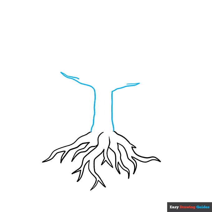 Parts of a Tree step-by-step drawing tutorial: step 3