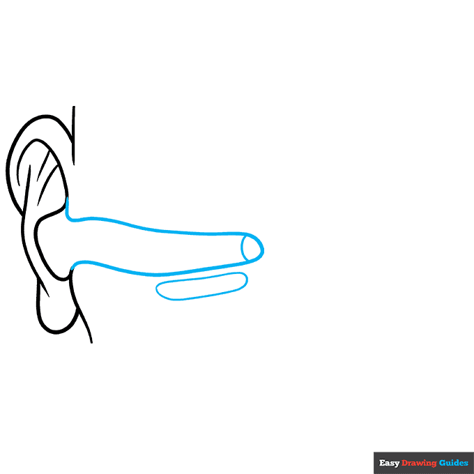 Parts of the Ear for Kids step-by-step drawing tutorial: step 3