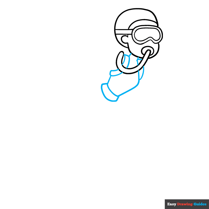 Scuba Diver step-by-step drawing tutorial: step 3