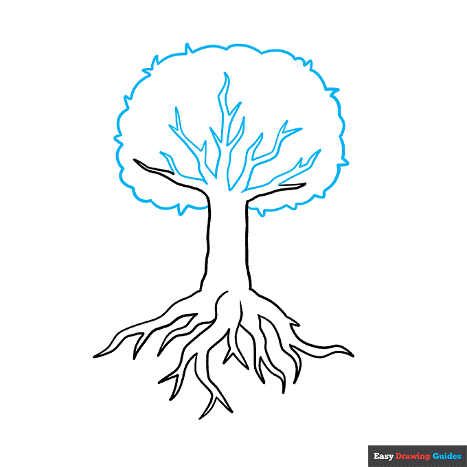 Parts of a Tree step-by-step drawing tutorial: step 4