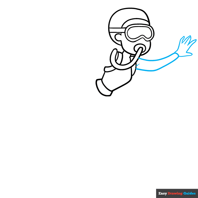 Scuba Diver step-by-step drawing tutorial: step 4