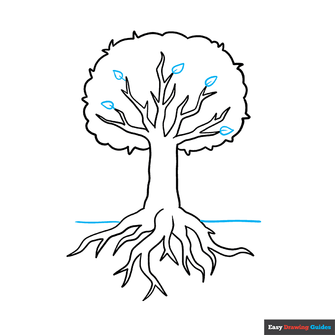 Parts of a Tree step-by-step drawing tutorial: step 5