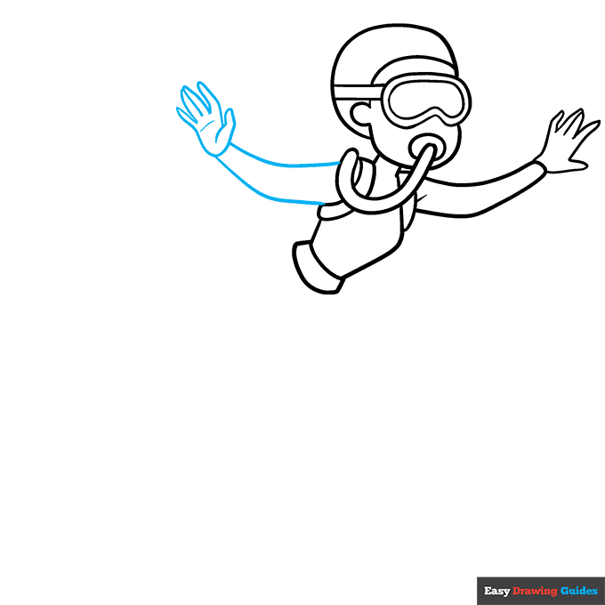 Scuba Diver step-by-step drawing tutorial: step 5