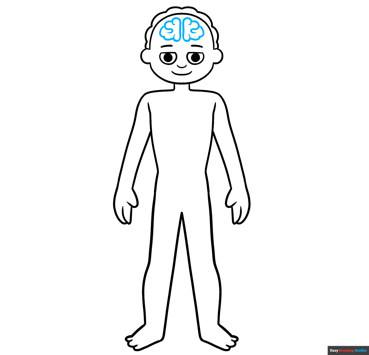 Human Anatomy for Kids step-by-step drawing tutorial: step 6