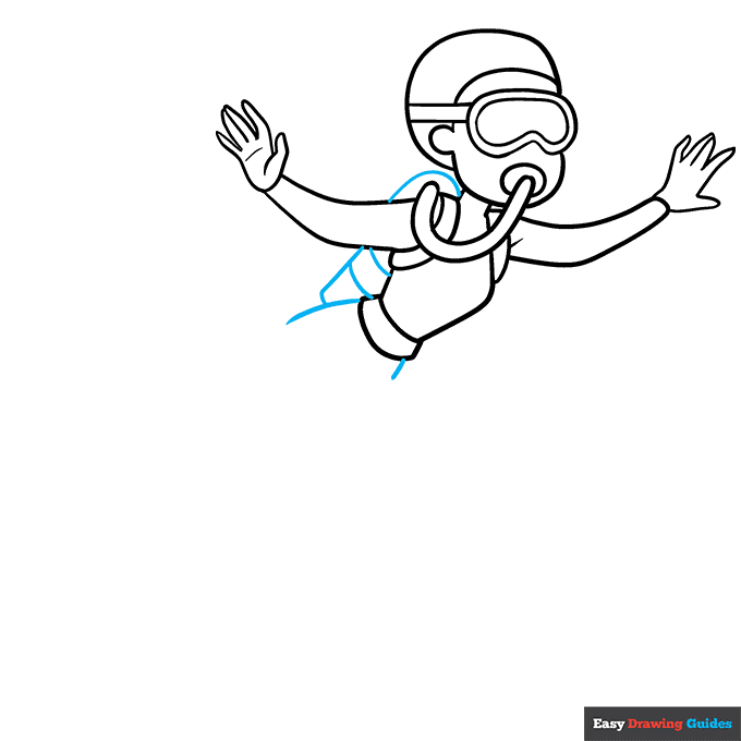 Scuba Diver step-by-step drawing tutorial: step 6