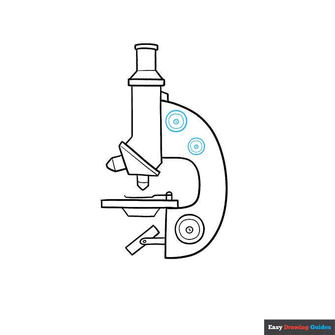 Microscope Diagram for Kids step-by-step drawing tutorial: step 7