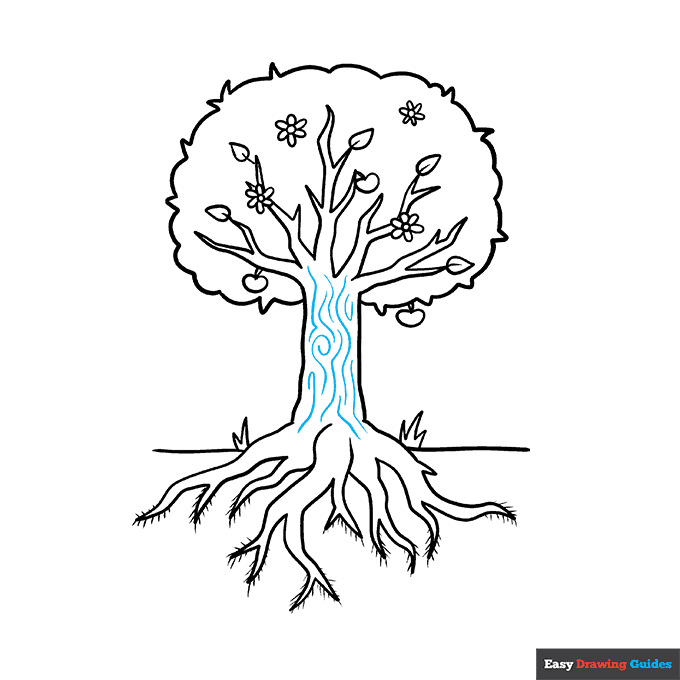 Parts of a Tree step-by-step drawing tutorial: step 8