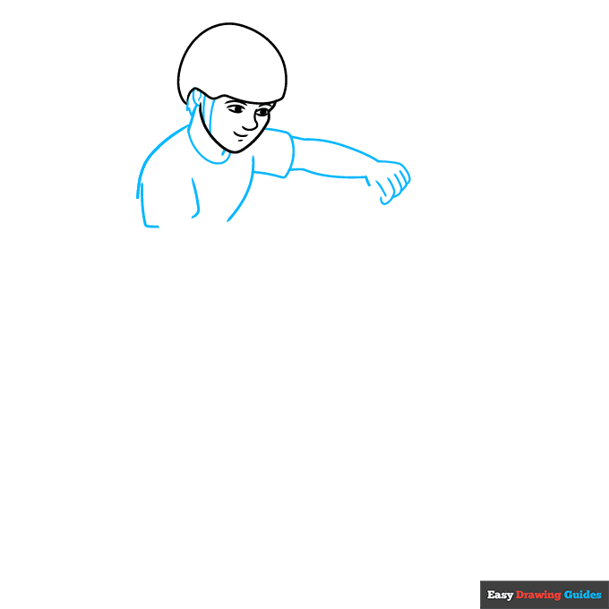 BMX Rider step-by-step drawing tutorial: step 2