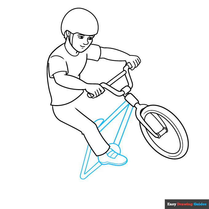 BMX Rider step-by-step drawing tutorial: step 6
