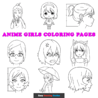 Free Anime Girls Coloring Pages for Kids - 27 Printable Sheets