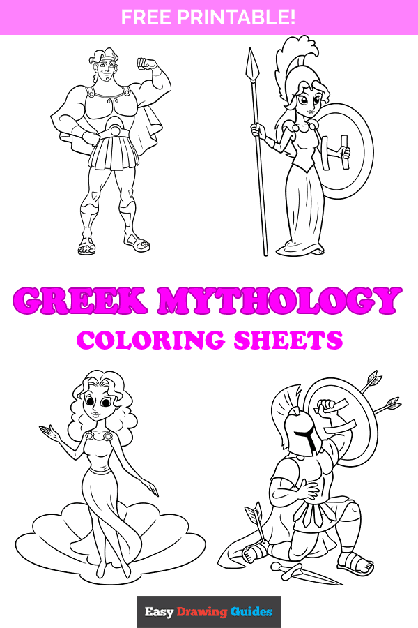 Free printable greek mythoolgy coloring pages - pinterest image