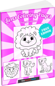 Easy Lions Coloring Pages 3D Cover Image