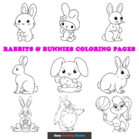 Free Rabbits & Bunnies Coloring Pages for Kids - 18 Printable Sheets