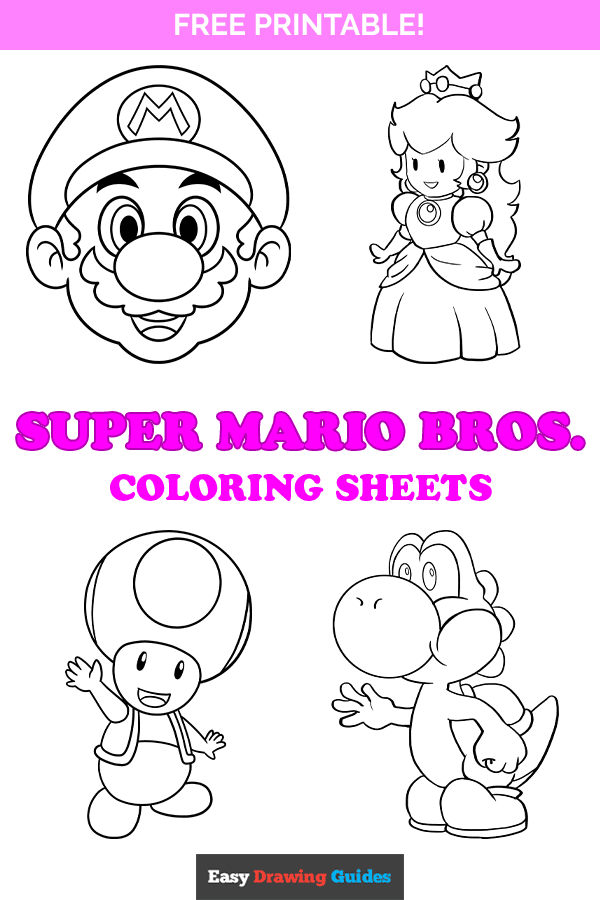 Free printable super mario bros. coloring pages - pinterest image