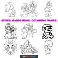 Free Super Mario Bros. Coloring Pages for Kids - 12 Printable Sheets