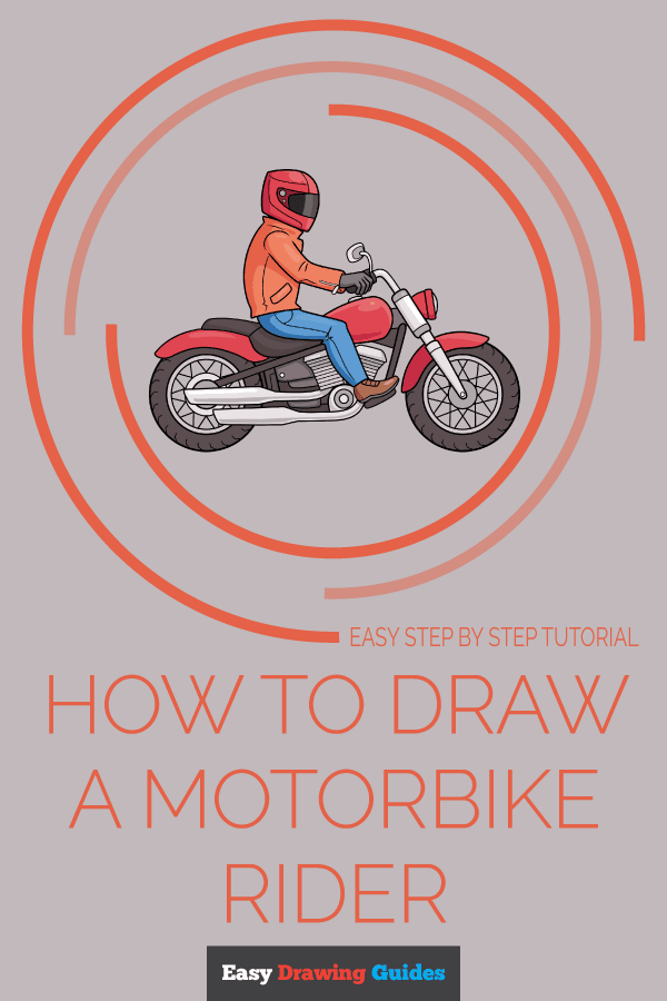 How to Draw a Motorbike Rider Pinterest Image