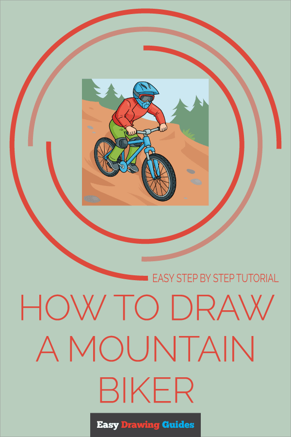 How to Draw a Mountain Biker Pinterest Image
