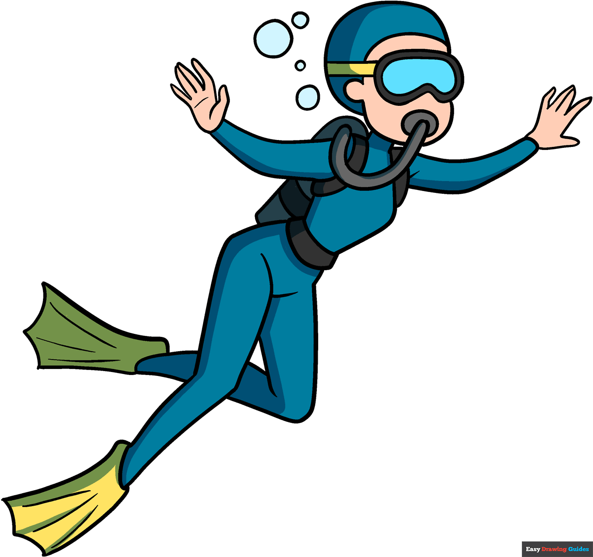 How to Draw a Scuba Diver Featured Image