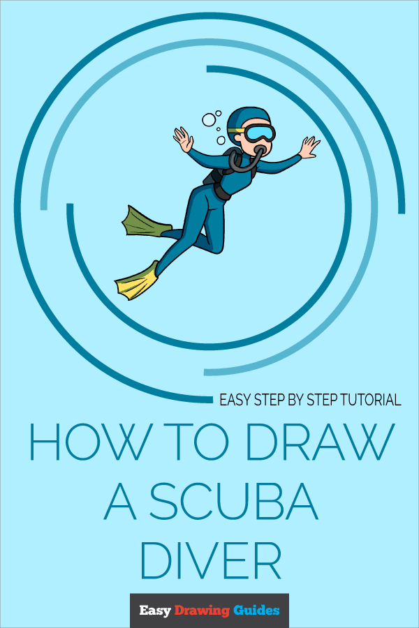 How to Draw a Scuba Diver Pinterest Image
