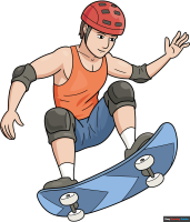 How to Draw Skateboarding