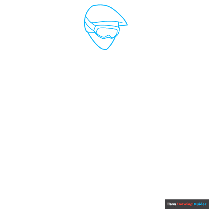 Mountain Biker step-by-step drawing tutorial: step 1