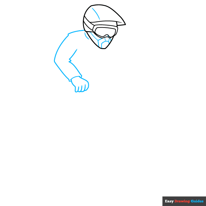 Mountain Biker step-by-step drawing tutorial: step 2