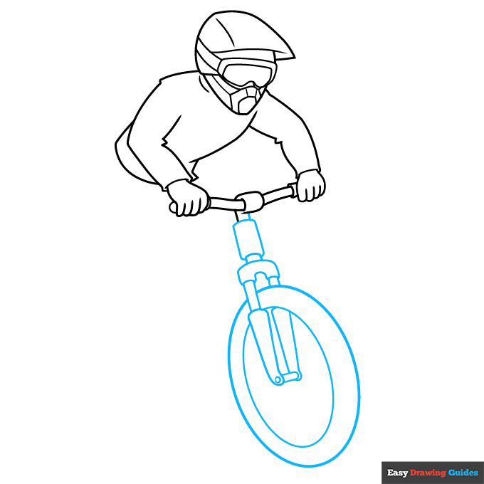 Mountain Biker step-by-step drawing tutorial: step 4