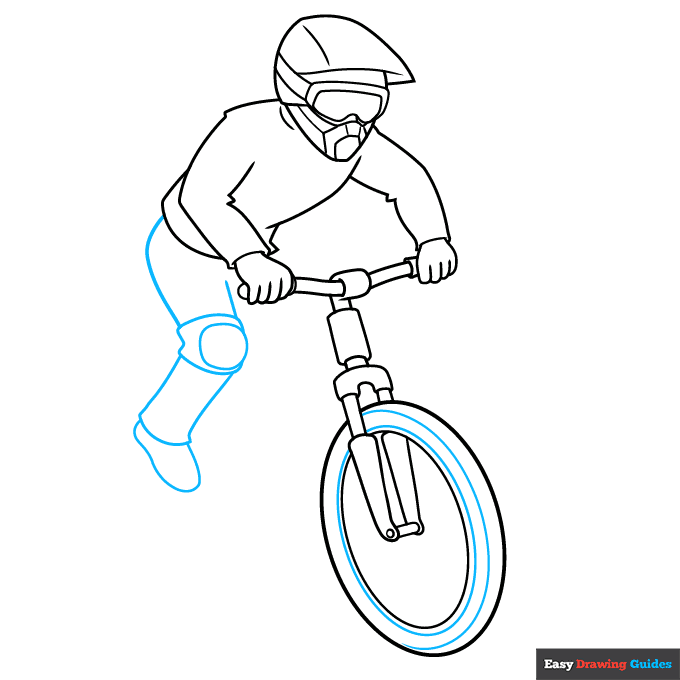 Mountain Biker step-by-step drawing tutorial: step 5