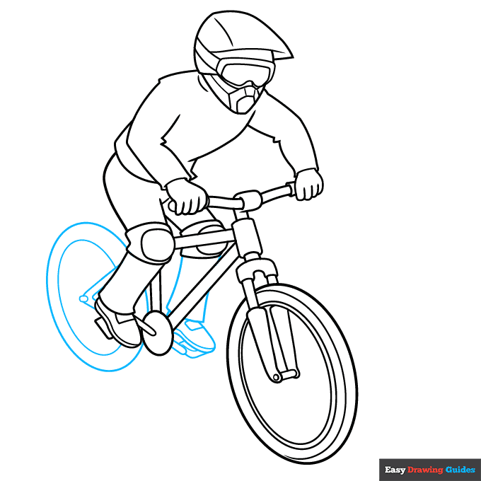 Mountain Biker step-by-step drawing tutorial: step 7