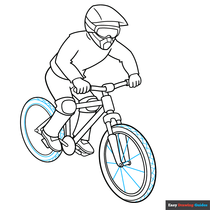 Mountain Biker step-by-step drawing tutorial: step 8