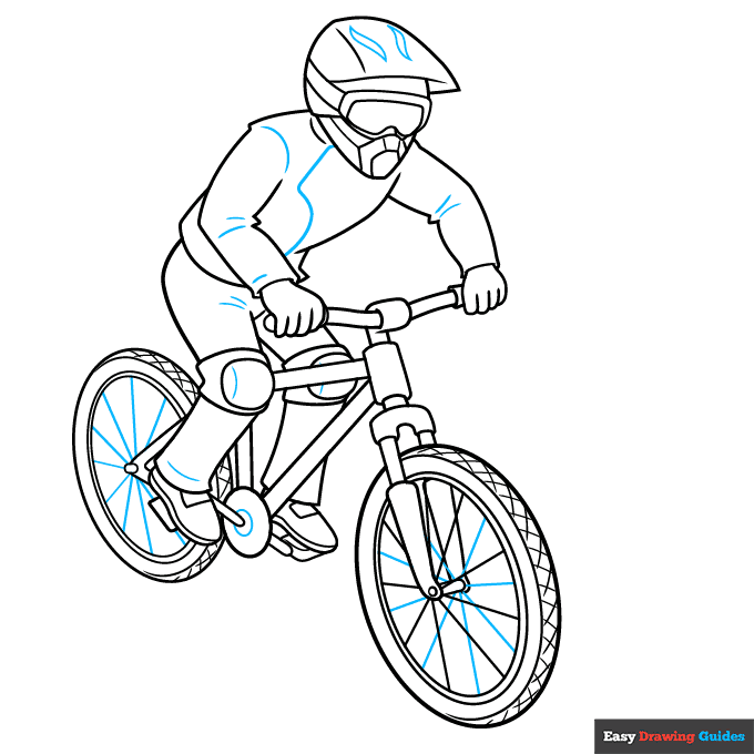 Mountain Biker step-by-step drawing tutorial: step 9