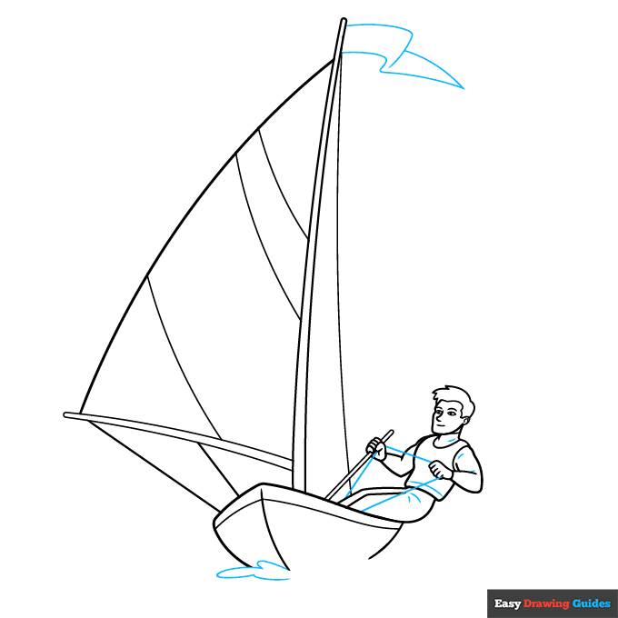 Sailing step-by-step drawing tutorial: step 8