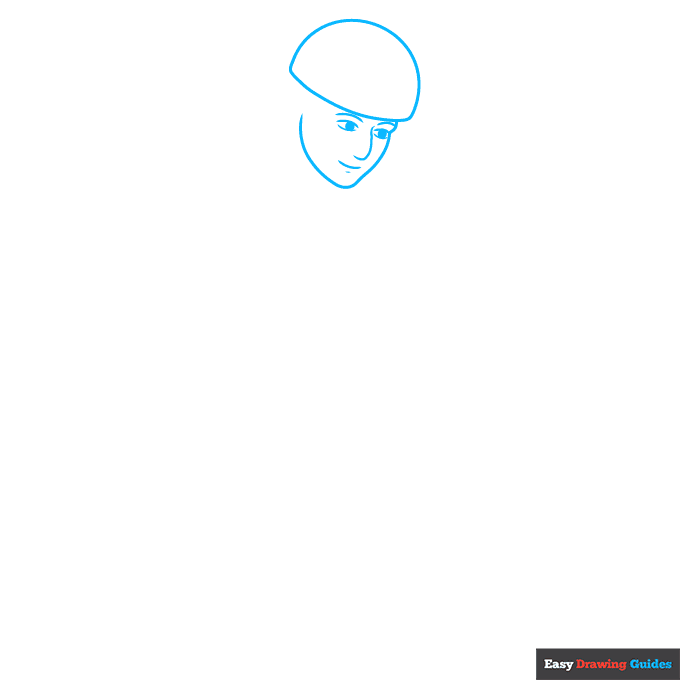Skateboarding step-by-step drawing tutorial: step 1