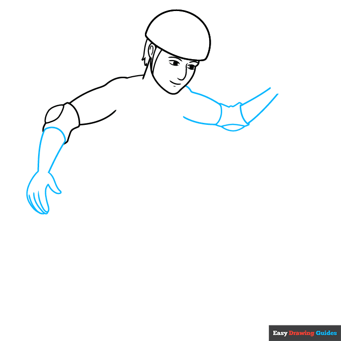 Skateboarding step-by-step drawing tutorial: step 3