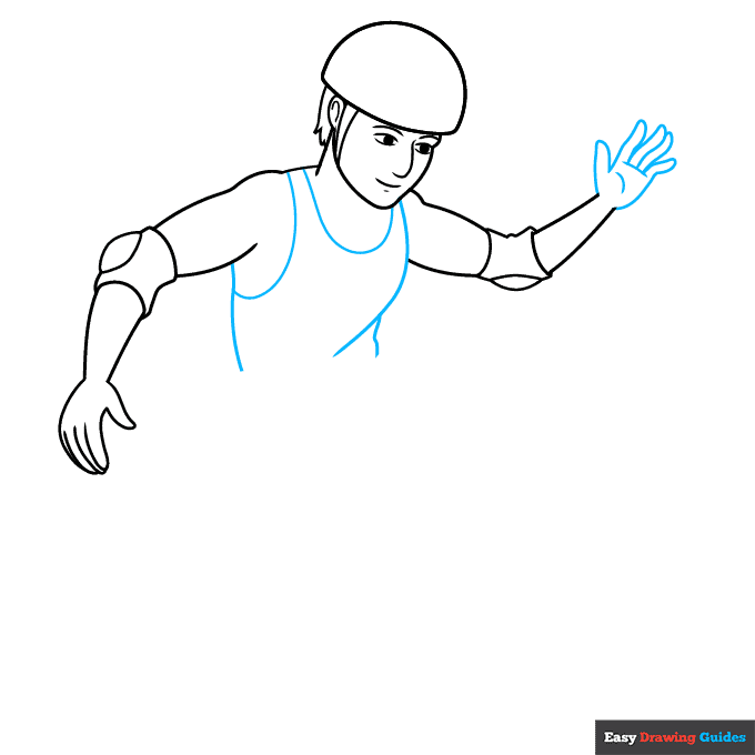 Skateboarding step-by-step drawing tutorial: step 4