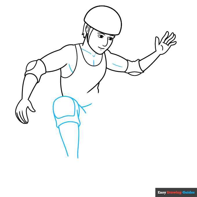 Skateboarding step-by-step drawing tutorial: step 5