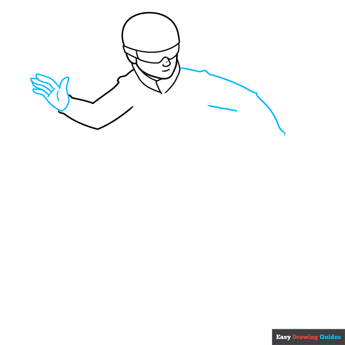 Snowboarder step-by-step drawing tutorial: step 3