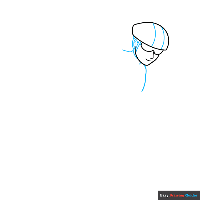 Speed Skating step-by-step drawing tutorial: step 2