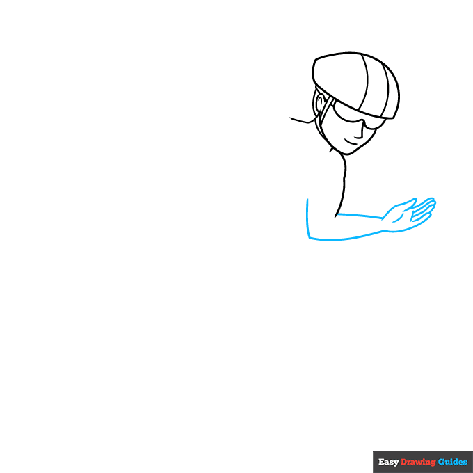 Speed Skating step-by-step drawing tutorial: step 3