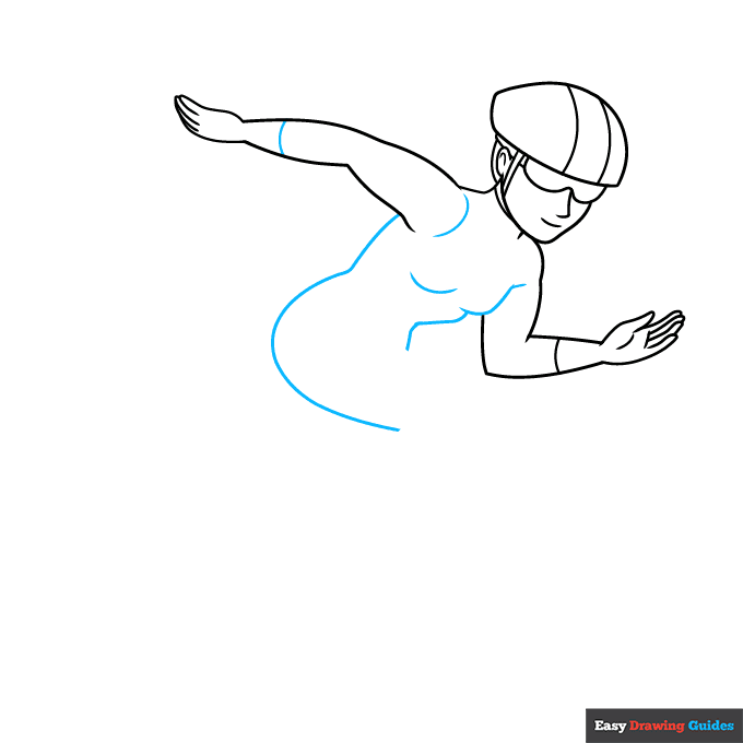 Speed Skating step-by-step drawing tutorial: step 5