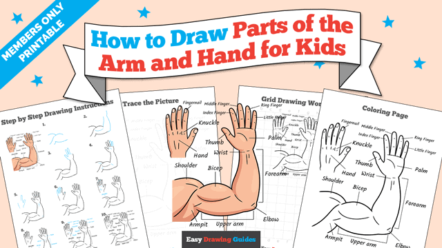 How to Draw Parts of the Arm and Hand for Kids Printable Thumbnail