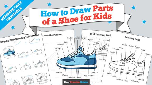 How to Draw Parts of a Shoe for Kids Printable Thumbnail
