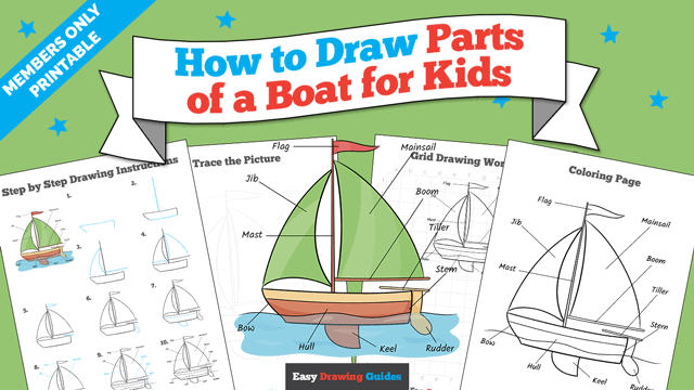 How to Draw Parts of a Boat for Kids Printable Thumbnail