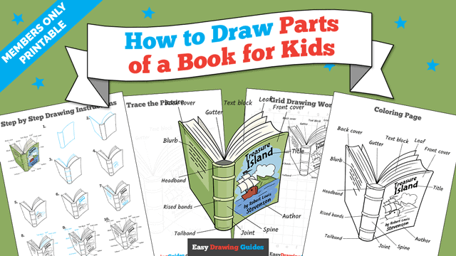 How to Draw Parts of a Book for Kids Printable Thumbnail