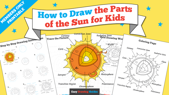 How to Draw the Parts of the Sun for Kids Printable Thumbnail