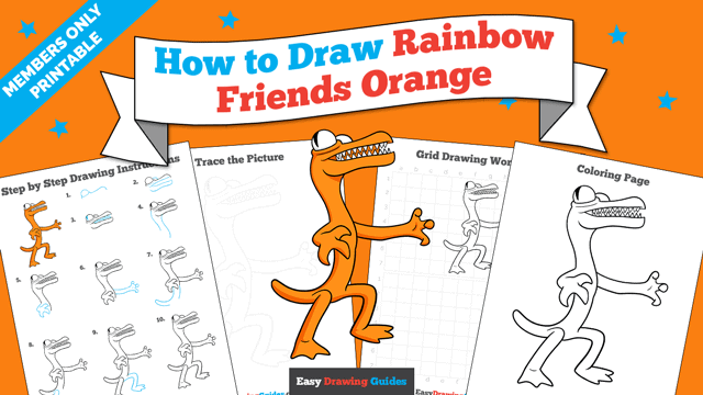 How to Draw Rainbow Friends Orange Printable Thumbnail