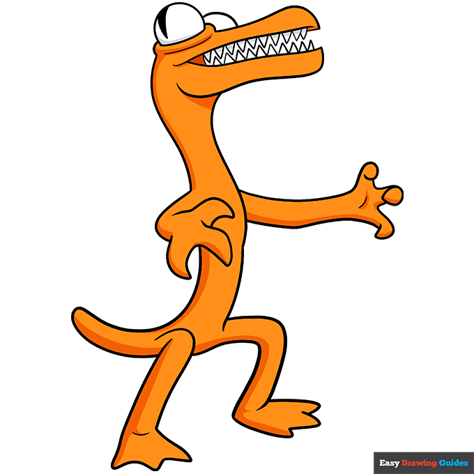 Rainbow Friends Orange step-by-step drawing tutorial: step 11