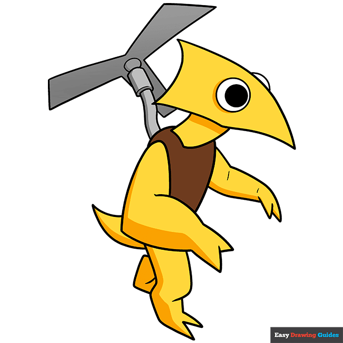 Rainbow Friends Yellow step-by-step drawing tutorial: step 11