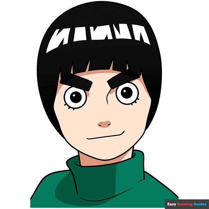 Rock Lee step-by-step drawing tutorial: step 11