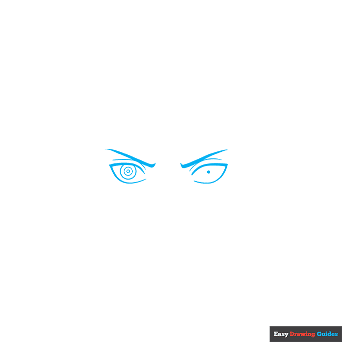 Obito Uchiha step-by-step drawing tutorial: step 1